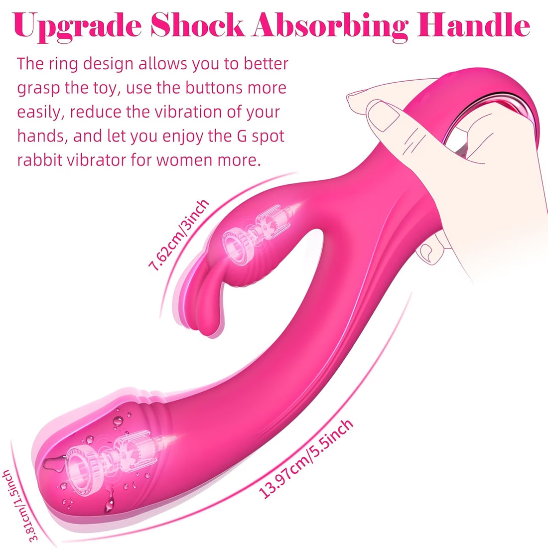 Dual-Motor Rabbit Vibrator with Grip Ring