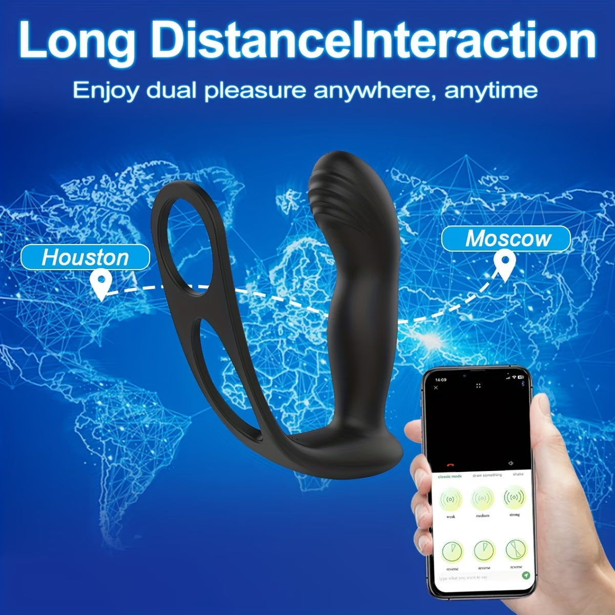 App-Controlled Prostate Massager with Perineum Stimulation