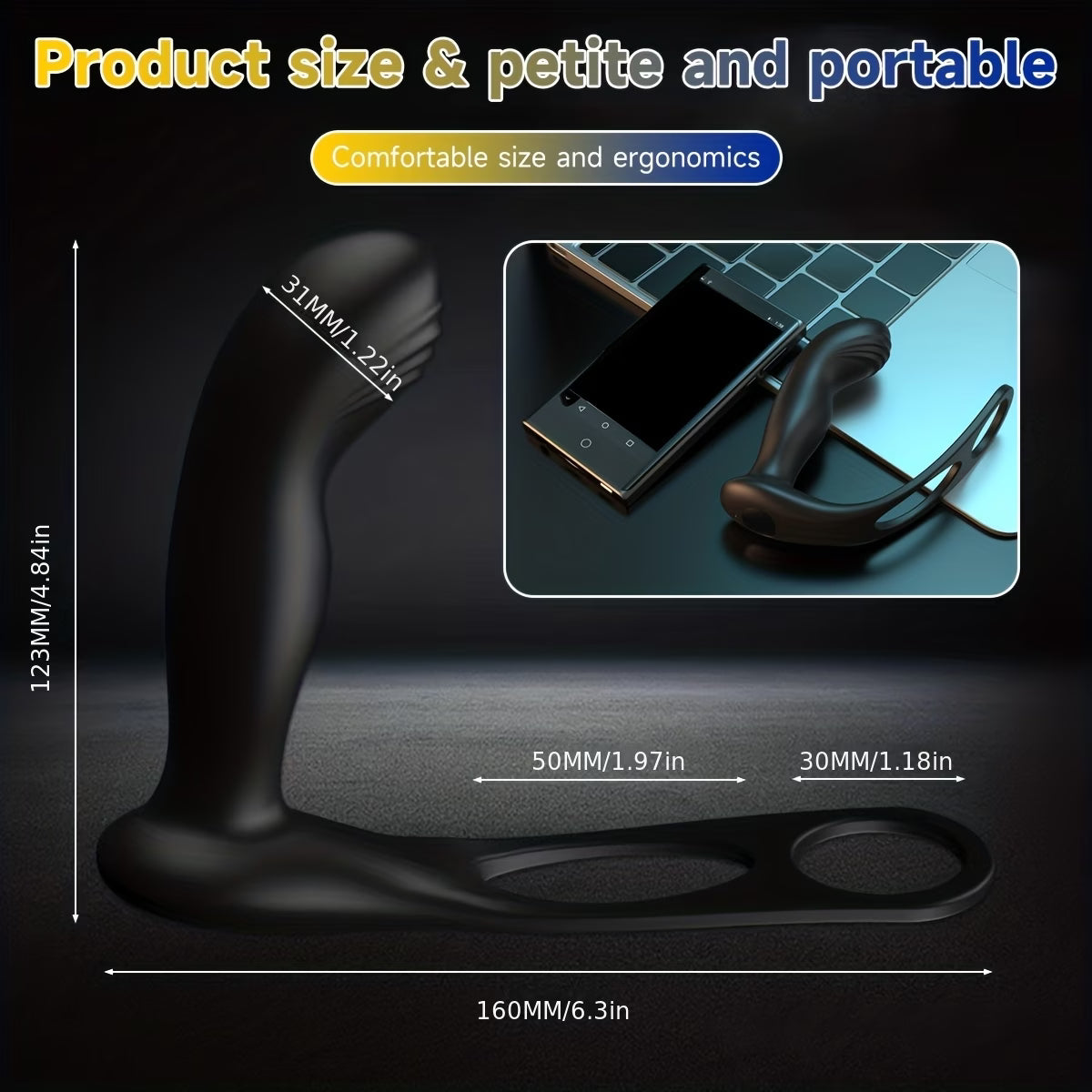 App-Controlled Prostate Massager with Perineum Stimulation