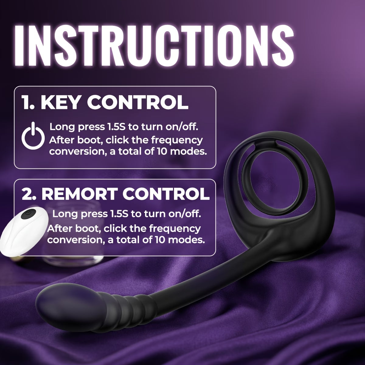 2-in-1 Remote Control Prostate Massager & Cock Ring