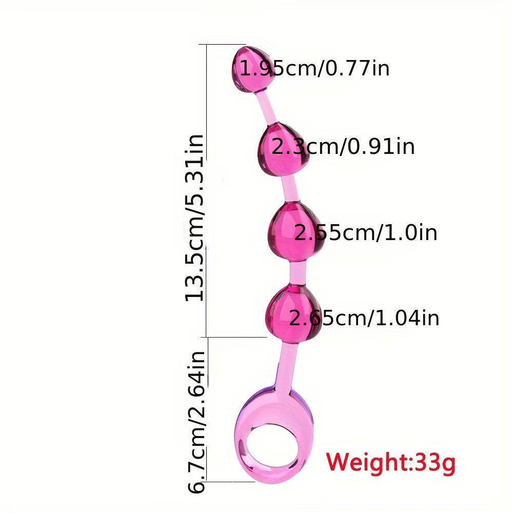 4-Bead Anal Plug – Graduated Pleasure Beads with Flexible Ring Handle