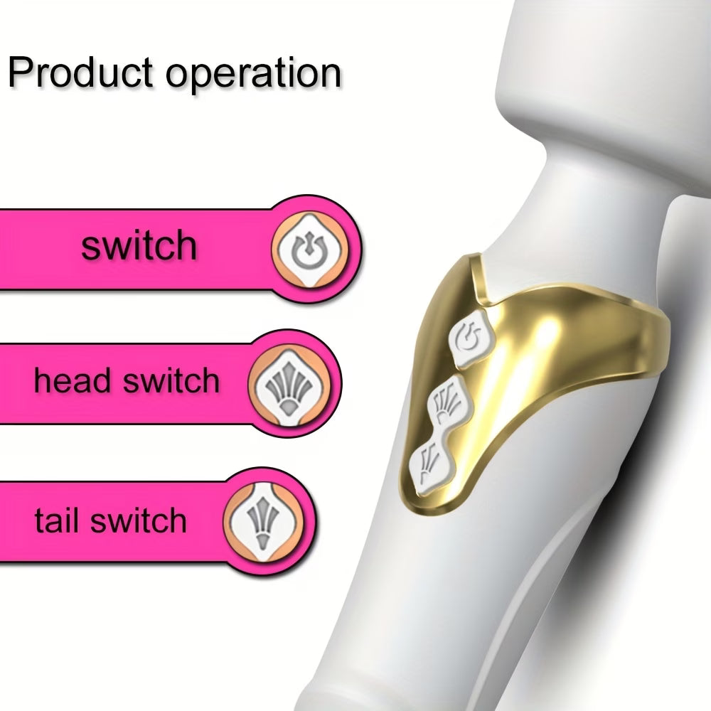 Dual-Motor Wand Vibrator – 20 Pleasure Modes