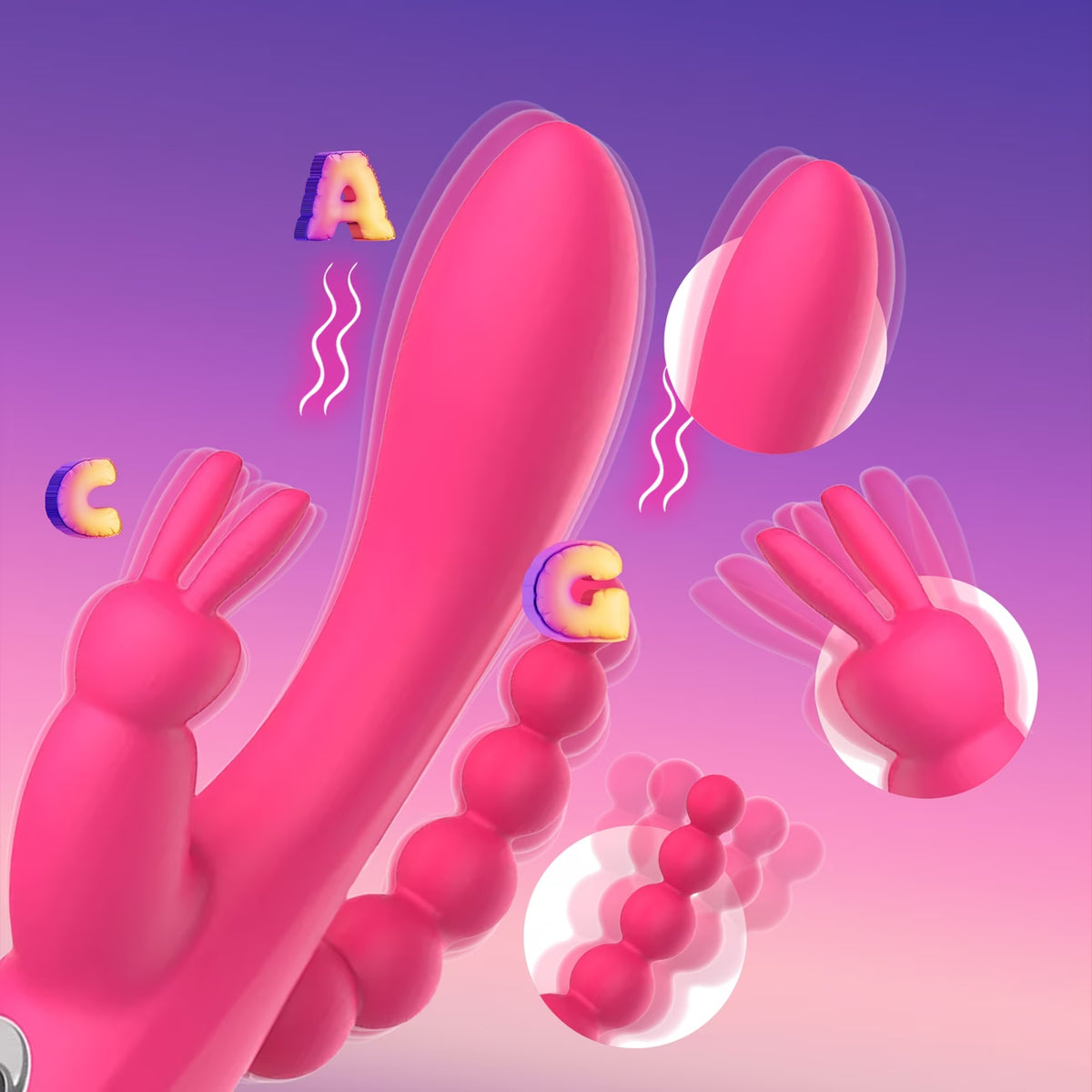 Rabbit 3-in-1 Vibrator – 12 Vibration Modes