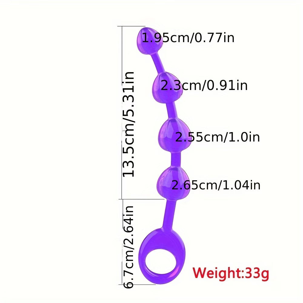 4-Bead Anal Plug – Graduated Pleasure Beads with Flexible Ring Handle