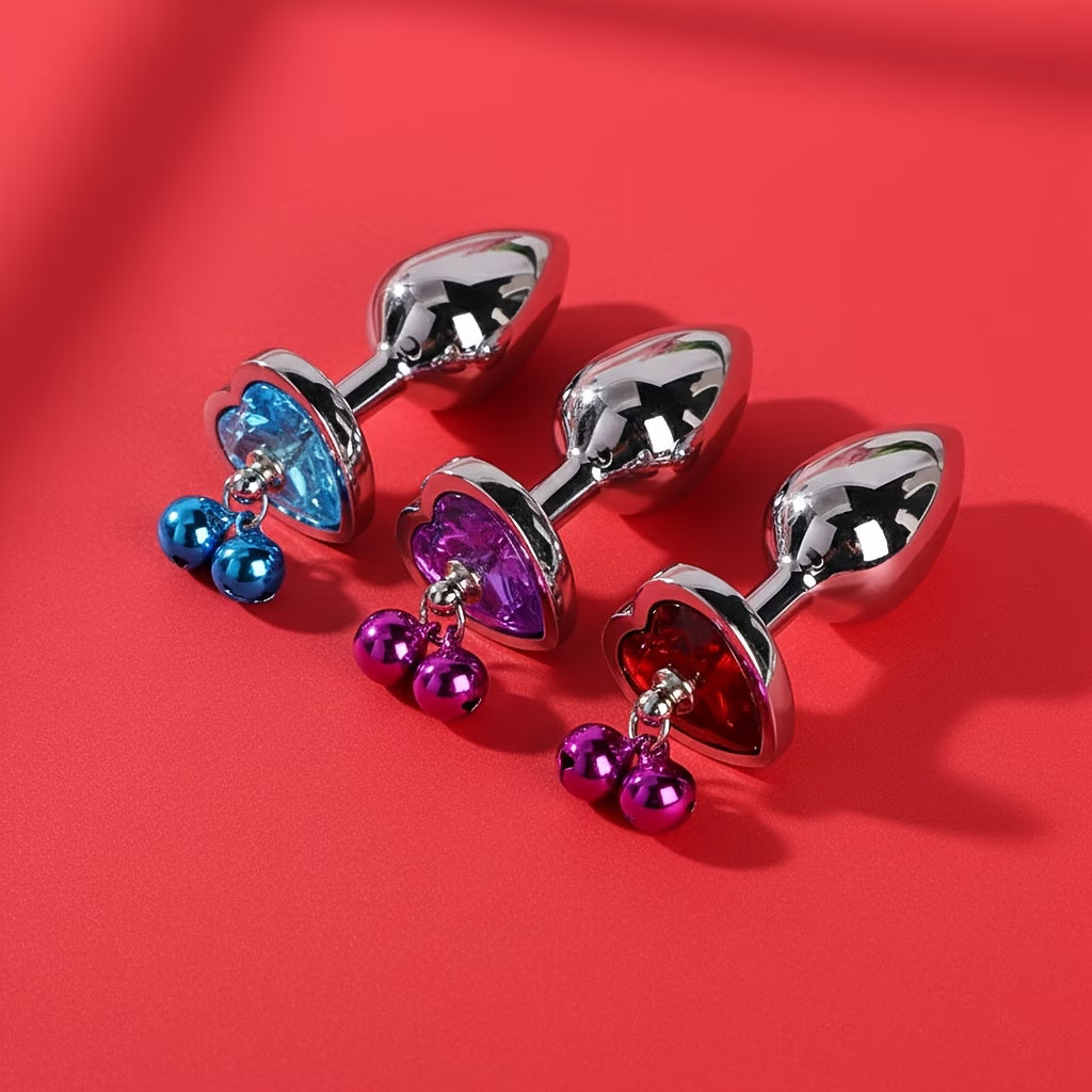HeartLock™ – Jeweled Metal Anal Plug with Chain &amp; Handle