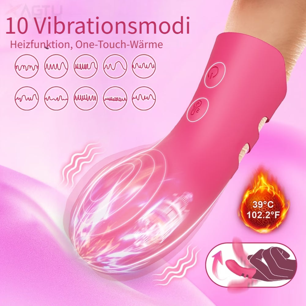 2-in-1 Heated Vibrating Finger Sleeve – 10 Vibration Modes