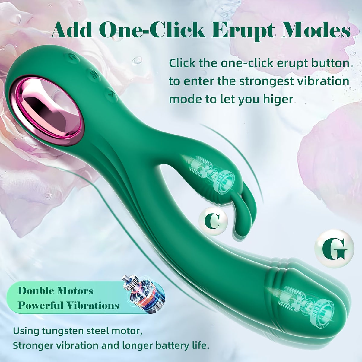Dual-Motor Rabbit Vibrator with Grip Ring
