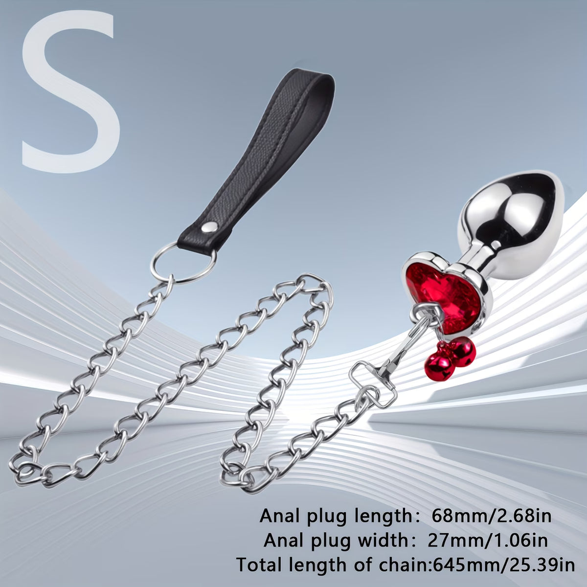 HeartLock™ – Jeweled Metal Anal Plug with Chain &amp; Handle