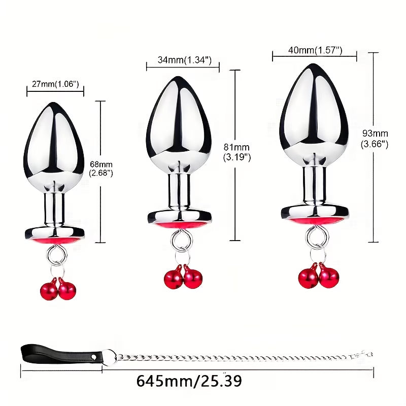 HeartLock™ – Jeweled Metal Anal Plug with Chain &amp; Handle