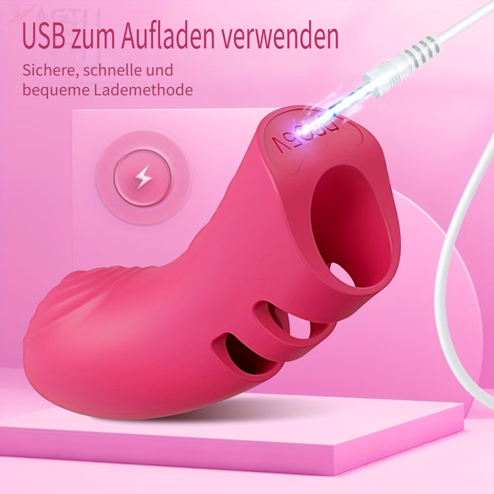 2-in-1 Heated Vibrating Finger Sleeve – 10 Vibration Modes