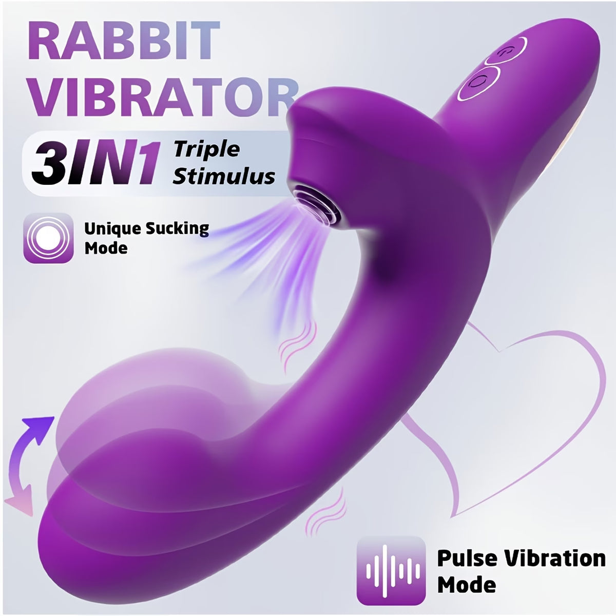 3-in-1 Rabbit Vibrator with Suction