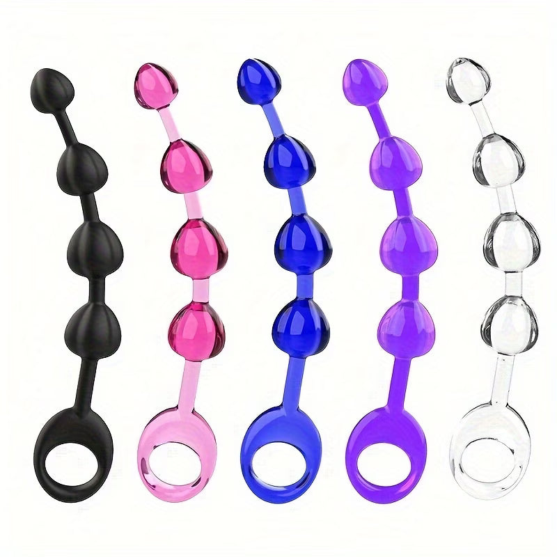 4-Bead Anal Plug – Graduated Pleasure Beads with Flexible Ring Handle