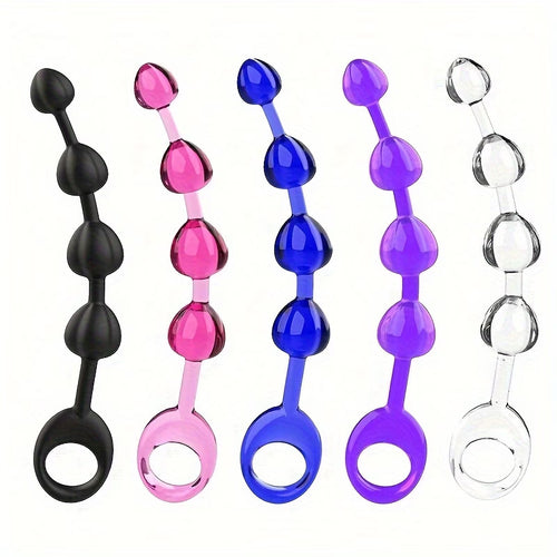 4-Bead Anal Plug – Graduated Pleasure Beads with Flexible Ring Handle