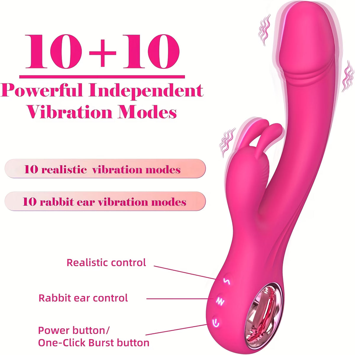 Dual-Motor Rabbit Vibrator with Grip Ring