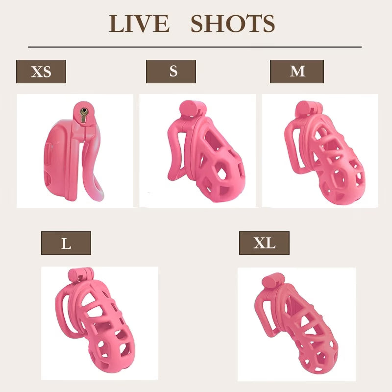 Adjustable Male Chastity Cage Set – 5 Sizes & Secure Lock