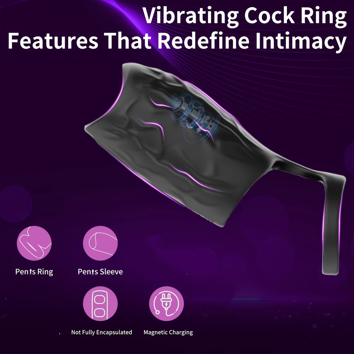 2-in-1 Vibrating Cock Ring & Penis Sleeve – 10 Vibration Modes