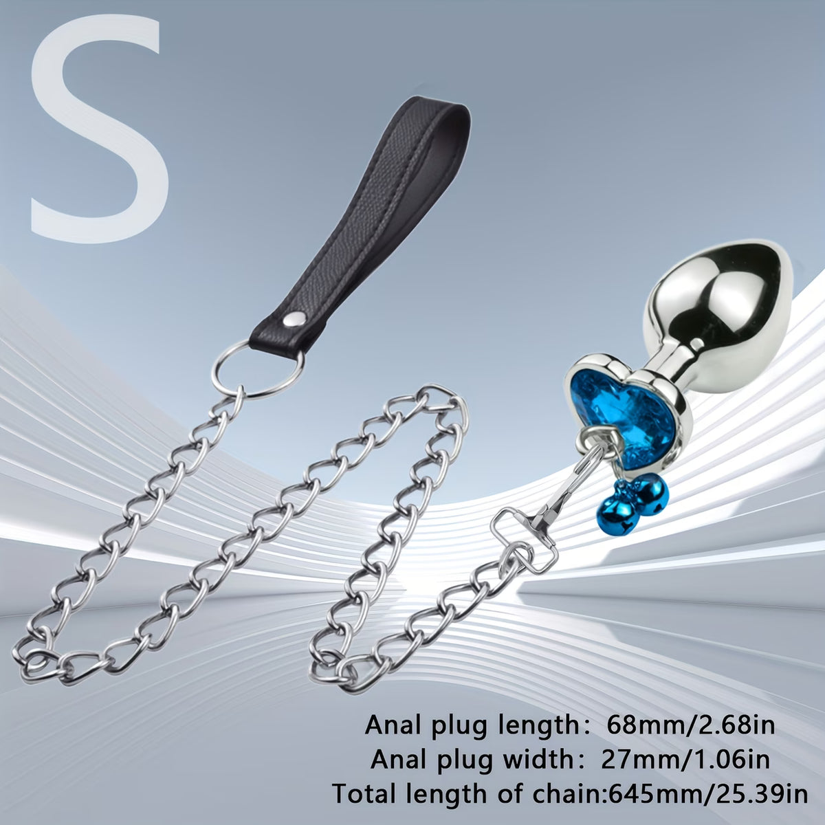 HeartLock™ – Jeweled Metal Anal Plug with Chain &amp; Handle