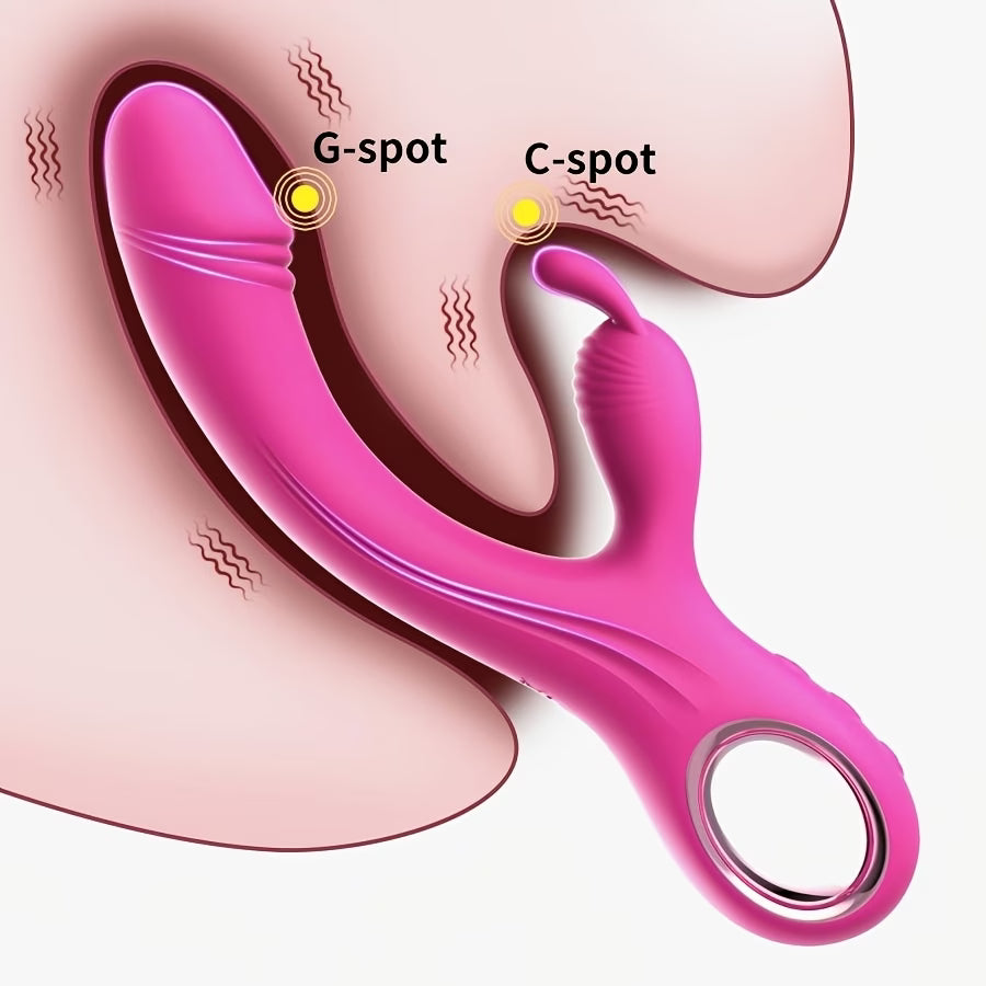 Dual-Motor Rabbit Vibrator with Grip Ring