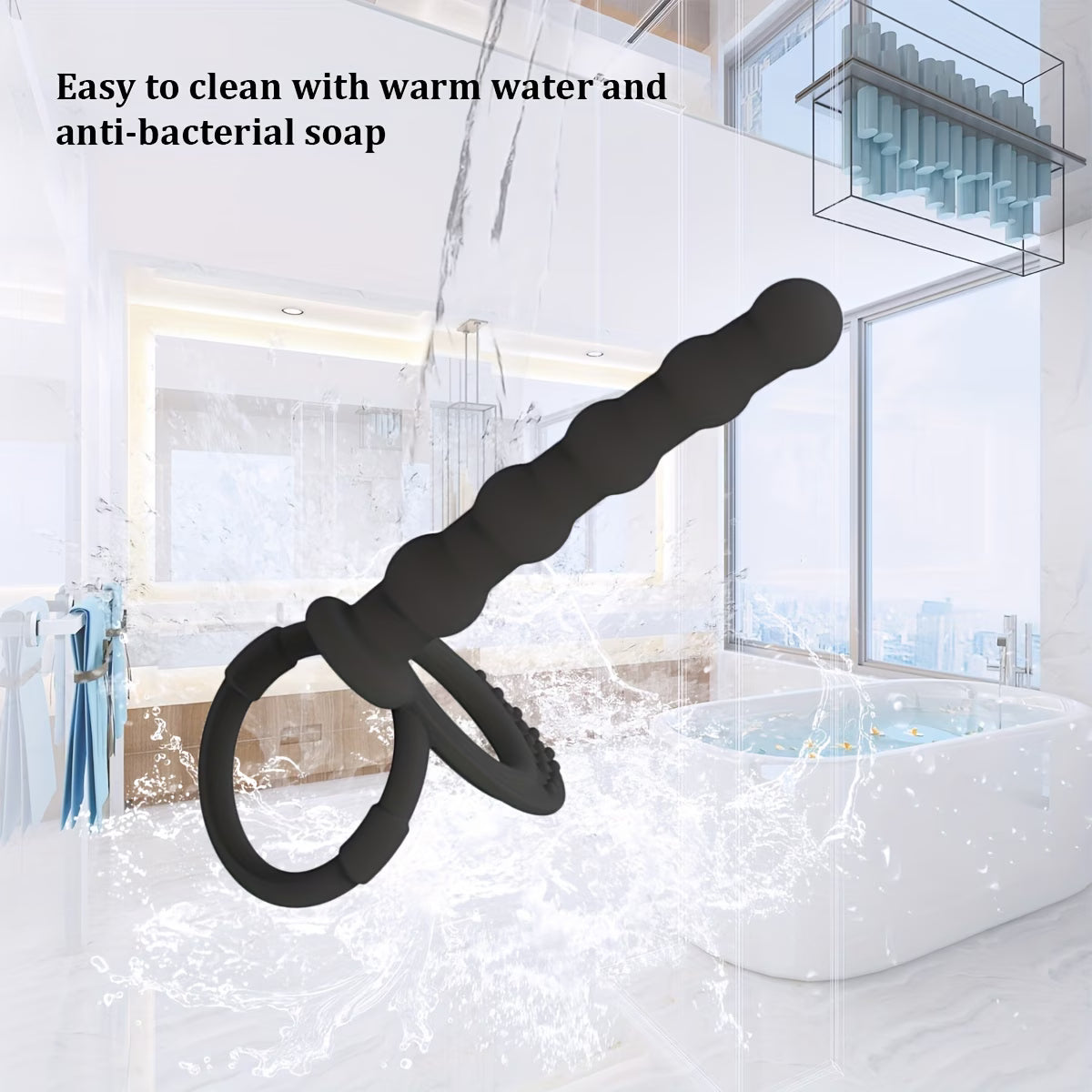 2-in-1 Anal Beads & Dual Cock Ring – Flexible Pleasure Enhancer