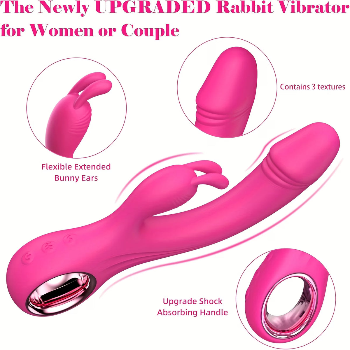 Dual-Motor Rabbit Vibrator with Grip Ring