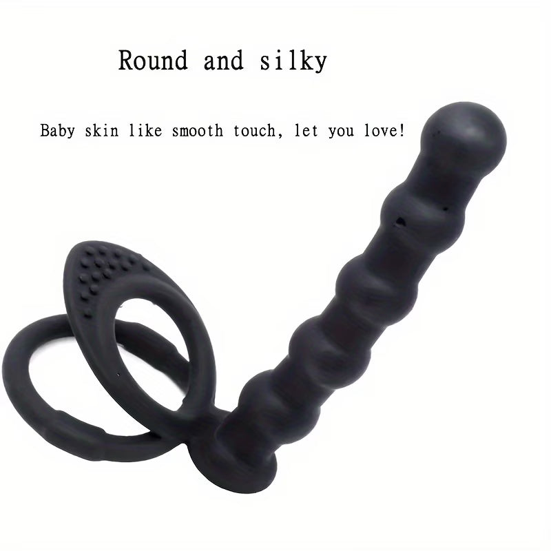 2-in-1 Anal Beads & Dual Cock Ring – Flexible Pleasure Enhancer