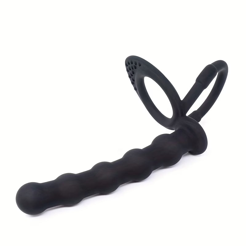 2-in-1 Anal Beads & Dual Cock Ring – Flexible Pleasure Enhancer